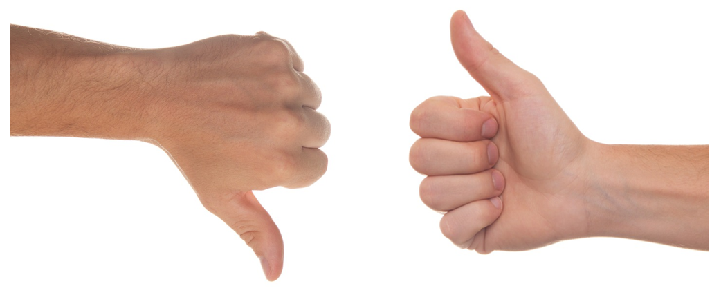 thumbs up vs thumbs down